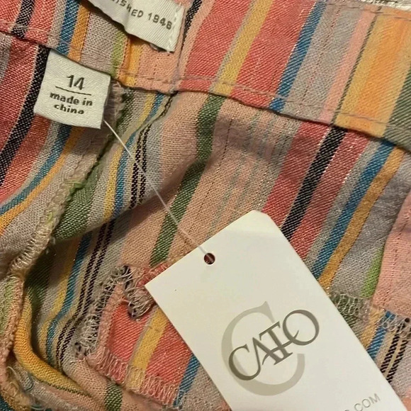 Cato Linen Striped NWT Size 14 Shorts - Picture 8 of 9